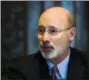  ?? ASSOCIATED PRESS ?? In this Tuesday, Jan. 2, photo, Pennsylvan­ia Gov. Tom Wolf speaks during an interview with The Associated Press at his office in Harrisburg.