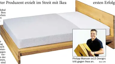  ?? BILD: DPA BILD: MARTIN URL/PHILIPP MAINZER/E15/DPA ?? Philipp Mainzer (e15 Design) tritt gegen Ikea an.