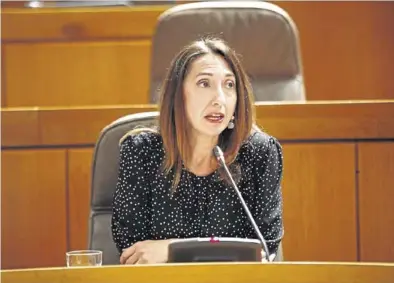  ?? CORTES DE ARAGÓN ?? La directora general de Trabajo, Autónomos y Economía Social, María Soledad de la Puente, ayer.