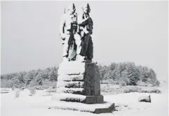  ??  ?? 0 The snow-covered Commando Memorial in Spean Bridge