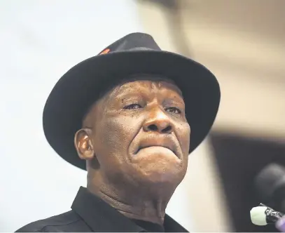  ?? Picture: Jacques Nelles ?? WORRIED MAN. Police Minister Bheki Cele tables the 2017-18 SA crime statistics in parliament yesterday.