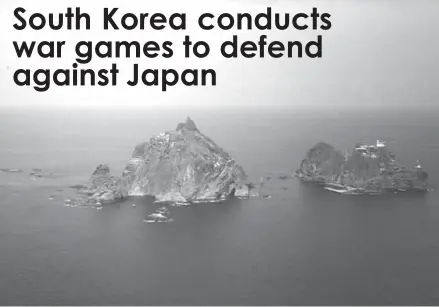  ?? FRANCE PRESSE
AGENCE ?? The Dokdo islands – known as Takeshima in Japan – are claimed by both Seoul and Tokyo.