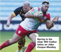  ??  ?? Spring in his step: Will Collier takes on Jake Cooper-Woolley