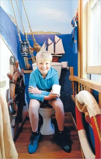  ?? Photos: MARION VAN DIJK/FAIRFAX NZ ?? Motionless for now: Finn de Hamel in the Captain’s Cabin (alias the Poop Deck) at the de Hamel family home in Wakefield.