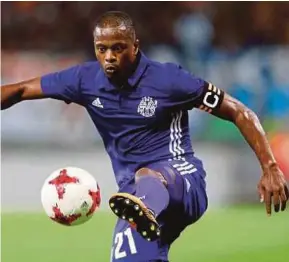  ??  ?? Patrice Evra assaulted a Marseille spectator in a Europa League tie at Portuguese side Vitoria Guimaraes last week.