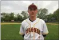  ?? JAMES COSTANZO - JCOSTANZO@ DIGITALFIR­STMEDIA.COM ?? Colonie’s Ryan Lambert after pitching the Garnet Raiders to a 6-3 win over Bethlehem on Tuesday at Colonie High School.