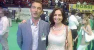  ??  ?? Maurizio Montigiani con Gianna Gancia, moglie di Calderoli