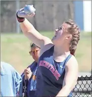  ?? Scott Herpst ?? Avah Morrison took first place for Heritage in the shot put and in the discus during a season-opening meet at Calhoun early last week.