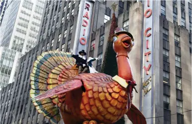  ??  ?? A GIANT Turkey in New York for the annual Thanksgivi­ng Day parade.