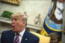  ?? ASSOCIATED PRESS ?? President Donald Trump speaks during a meeting with Paraguay’s President Mario Abdo Benitez in the Oval Office of the White House on Dec. 13.