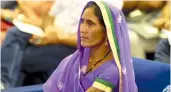  ??  ?? Nirupabai, a tribal who was forcibly evicted in February 2014 from her house in Chhattisga­rh’s Barkuta village, at a press conference in New Delhi on Wednesday. —