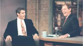  ?? Provided by CBS ?? George Clooney shares a laugh with David Letterman in 1995. Letterman’s departure, set for September, will be a major milestone in latenight TV.