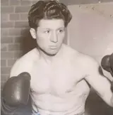  ?? ?? Champ: Alby Hollister in his boxing heyday and, right, in the TV credits