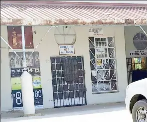  ?? (Courtesy pic) ?? The bottle store at Buhleni in nothern Hhohho Region that is the centre of dispute between a businesswo­man and a businessma­n. It has not been operating for sometime now.