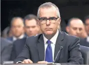  ?? THE ASSOCIATED PRESS ?? One-time acting FBI Director Andrew McCabe, here at a Senate hearing in June, was fired Friday.