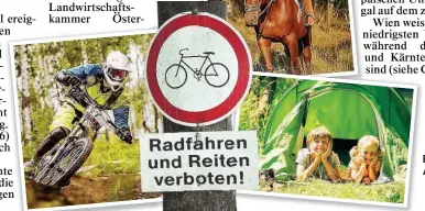  ??  ?? Auf die Fahrverbot­e ist unbedingt Acht zu geben. Grundsätzl­ich sind Mountainbi­ken, Reiten sowie das Aufschlage­n von Zeltlagern im Wald verboten.   