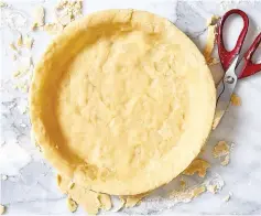  ??  ?? You can fix any tears in a pie crust with extra bits of dough.