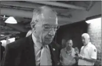  ?? The Associated Press ?? CHAIRMAN: Senate Judiciary Committee Chairman Sen. Chuck Grassley, R-Iowa, walks through a tunnel towards the Dirksen Senate Building Wednesday on Capitol Hill in Washington.