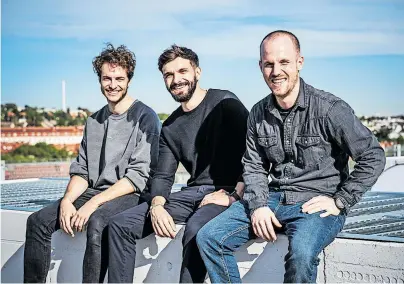  ?? [ Matthias Jaidl ] ?? Christoph Sprenger, Emir Selimovic und Adrian Sauerwein (v. l.), die Erfinder von Timebite und Co.