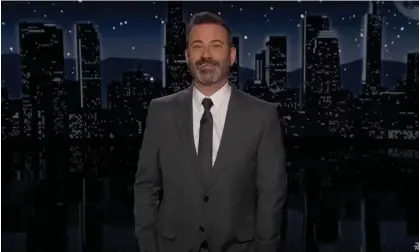  ?? ?? Jimmy Kimmel on Trump: ‘In every case, the reason he’s in trouble is because he is the dumbest criminal in the world.’ Photograph: YouTube