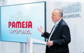  ?? ?? Fernando Roig, presidente de Pamesa, ayer, en la presentaci­ón de resultados.