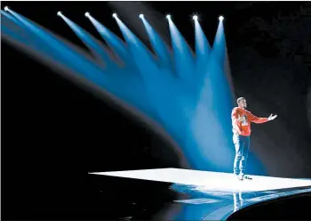  ?? TRAE PATTON/NBC ?? Spoken word poet Brandon Leake performs during the “America’s Got Talent” live quarterfin­als.