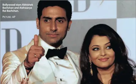  ??  ?? Bollywood stars Abhishek Bachchan and Aishwarya Rai-Bachchan.