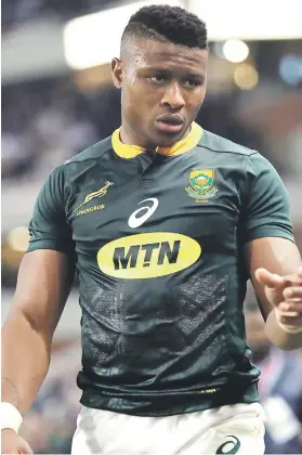  ?? Picture: Gallo Images ?? NO PERSONAL GLORY. The team comes first for new Springbok sensation Aphiwe Dyantyi.