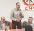  ??  ?? Postura. El dirigente de la organizaci­ón aseguró que apoyarán al partido cuando lo necesite.