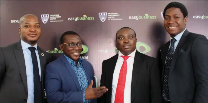  ??  ?? L-R: General Manager, Programs and Partnershi­p, Enterprise Developmen­t Centre, Pan-Atlantic University, Olawale Anifowose; Head, Enterprise Marketing, Etisalat Nigeria, Bidemi Ladipo; Director, Research & Advocacy, Lagos Chamber of Commerce & Industry,...