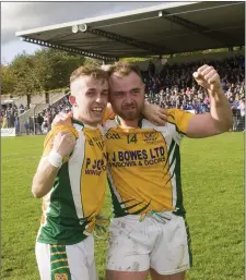  ??  ?? Brothers in arms! Cian O’Sullivan and Eoin Murtagh celebrate.