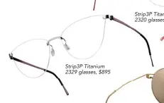  ??  ?? Strip3P Titanium 2329 glasses, $895