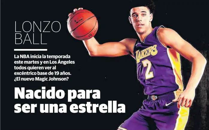  ??  ?? El número 2 que quiere ser el 1. En ese puesto fue selecciona­do en el Draft de la NBA. Nació el 27 de octubre de 1997. Es un base “alto”, con 1,98 metro de estatura. Show en Los Ángeles.