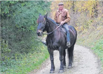  ?? SZ-FOTO: DTP ?? Zurzeit bereitet der 77-jährige Allmending­er sein Pferd Lisa auf den großen Tag vor.