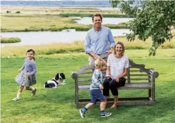  ??  ?? Gareth and Georgina Fulton with Ellie, five, Barney, four – and Polly the spaniel