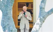  ?? AP PHOTO/SUSAN WALSH ?? President Joe Biden walks out of the Oval Office of the White House on Friday as he heads to Wilmington, Del., for the weekend.