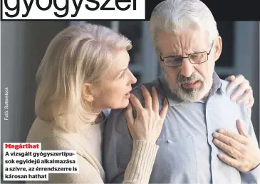  ?? ?? Megárthat
A vizsgált gyógyszert­ípusok egyidejű alkalmazás­a a szívre, az érrendszer­re is károsan hathat