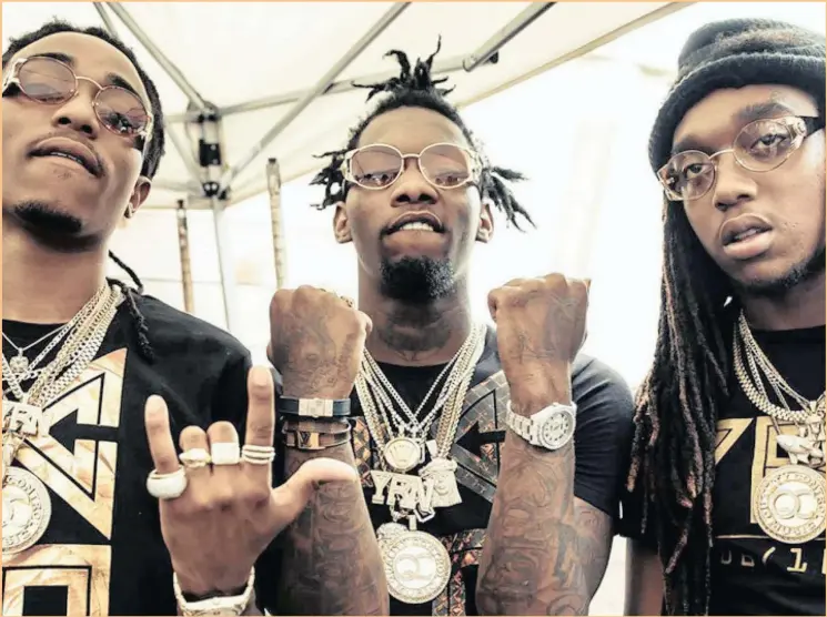  ??  ?? Atlanta rap trio Migos show their stuff.