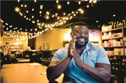  ?? BILL TIERNAN/FREELANCE PHOTOS ?? Antwain Britt, who used to beat on foes in various combat sports, now beats cookie dough after launching the Juggernaut Cookie Co. in 2019.