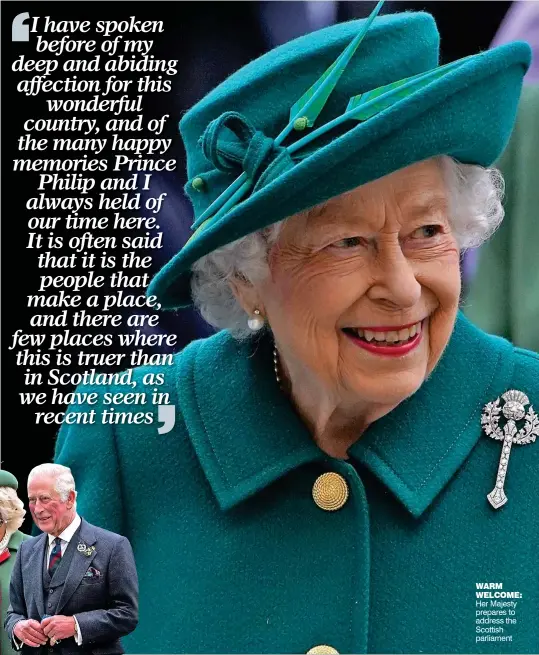  ?? ?? WARM WELCOME: Her Majesty prepares to address the Scottish parliament