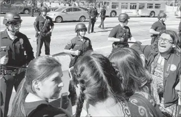  ?? Genaro Molina Los Angeles Times ?? PROTESTERS block Westwood traffic on the last day to apply for DACA permits as the program winds down.