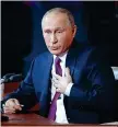  ??  ?? Al Cremlino Il presidente russo Vladimir Putin, 65 anni
