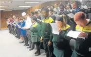  ?? Picture: SUPPLIED ?? ACADEMIC COMMITMENT: Pupils and teachers from 16 schools around the Bay take an examinatio­n pledge committing to a fair and incident-free National Senior Certificat­e final examinatio­n this year