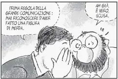  ?? ?? SEMBRA IERI
La vignetta (tratta dal romanzo a fumetti Alla ricerca della pecora Fassina, ed. Giunti) è del 2016 ma pare disegnata ora. È proprio questa la grandezza di Sergio Staino: creare battute che non invecchian­o.