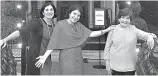  ?? Anne D’Innocenzio via AP ?? ■ Donna Burke, left, Associated Press writer Anne D'Innocenzio, center, and her mother Marie D'Innocenzio, stand for a photo Sept. 14 outside The Standard at The Smith House in Nashville, Tenn.