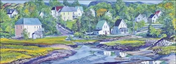  ?? SUBMITTED ?? Joy Laking created a two-ft. by four-ft. painting of Parrsboro for 10 Days in October.