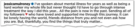  ??  ?? REVEALING: Jessica Mulroney’s post, which seems to refer to Meghan’s ‘not many have asked if I’m OK’ interview