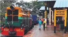  ?? PTI ?? Matheran toy Train ascends in a zigzag from Neral to Matheran, around 762-metres from sea-level.