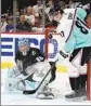  ?? Lynne Sladky Associated Press ?? SIDNEY CROSBY tries to put the puck past goalie Andrei Vasilevski­y in a semifinal game.