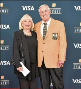  ?? HYOSUB SHIN / AJC FILE ?? Hall of Famer Jim Taylor (attending an awards show in 2017) helped the Packers win four championsh­ips, including the first Super Bowl in which he scored the first touchdown. He had five straight seasons in which he ran for 1,000 yards.